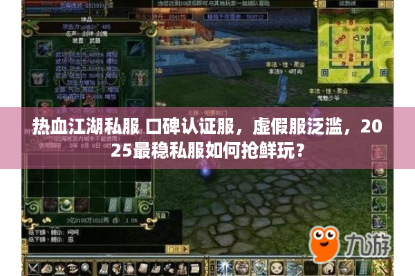 热血江湖私服 口碑认证服，虚假服泛滥，2025最稳私服如何抢鲜玩？