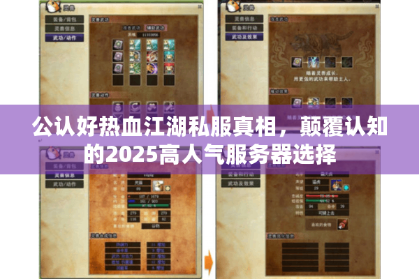 公认好热血江湖私服真相，颠覆认知的2025高人气服务器选择